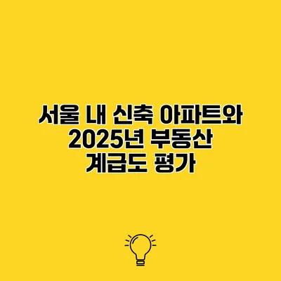 서울 내 신축 아파트와 2025년 부동산 계급도 평가