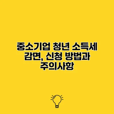 중소기업 청년 소득세 감면, 신청 방법과 주의사항